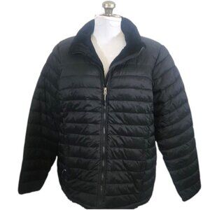 HeatKeep Black Quilted Puffer Jacket Faux Fur Lined - Women’s XL